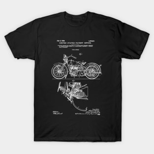 Motorcycle Patent White T-Shirt